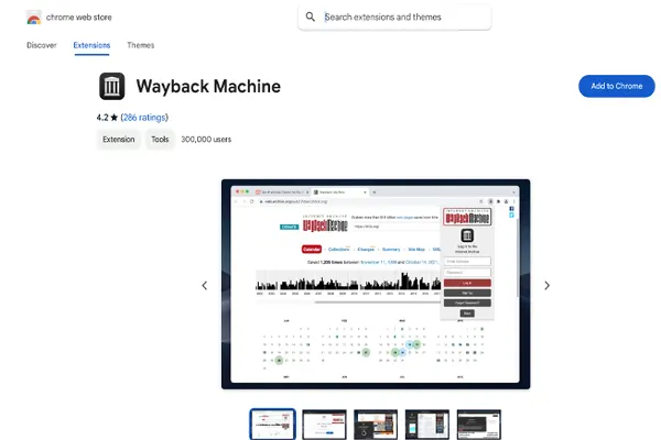 Wayback Machine کروم